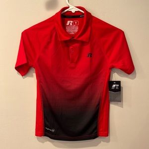 NWT, Russell Kids athletic shirt, red and black, size 8